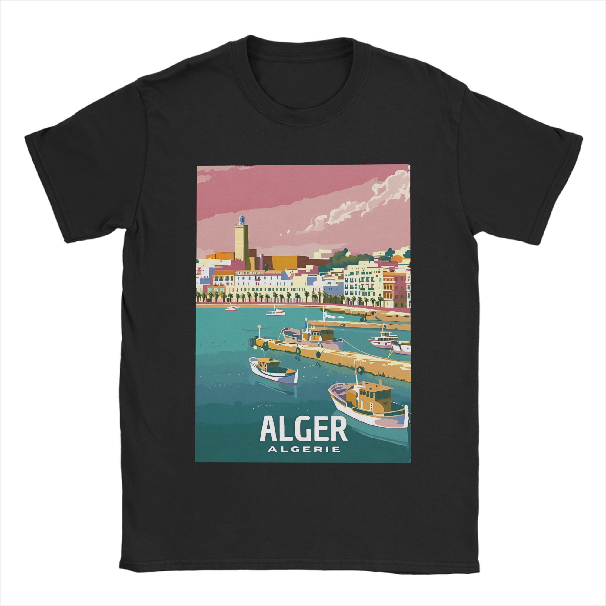 

Мужская футболка Алжир DZ Город Алжирские футболки Харадзюку Летние футболки Y2K Базовый узор 100% Хлопок Топы Идея для подарка S