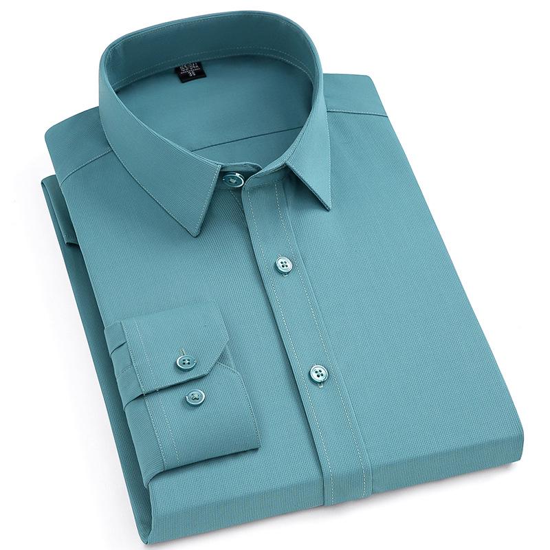 Bamboo Fiber Iron-Free Long Sleeve Korean Style Casual Men's Shirt