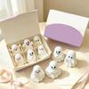 Cute PVC Halloween Ornaments 6Pcs Ghost Figurine, Pen Holder, Miniature Desk Decor, Funny Compact Holders for Pencil Stand Ornament, Creative
