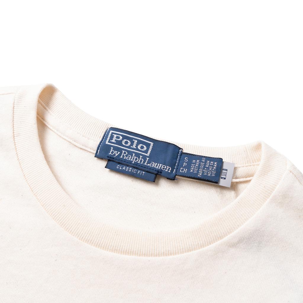 Polo Ralph Lauren Letter And Number Print Crew Neck Short Sleeve T-Shirt Men Tops Washed-White MNPOTSH1N822063-100