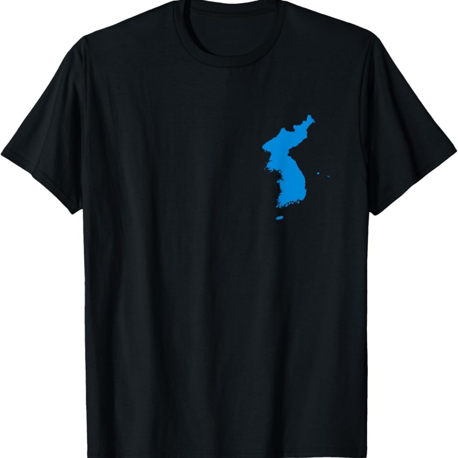 Korean Reunification Peninsula Map T-Shirt T-Shirt(1) S чёрный