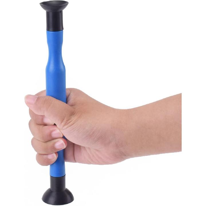 DEDC 2PCS Double Ended Valve Hand Lapping Grinding Sucker Kit Hand Valve Lapping Tool Blue Manual Grinding Stick with Sucker Cups Valve Lapper Set