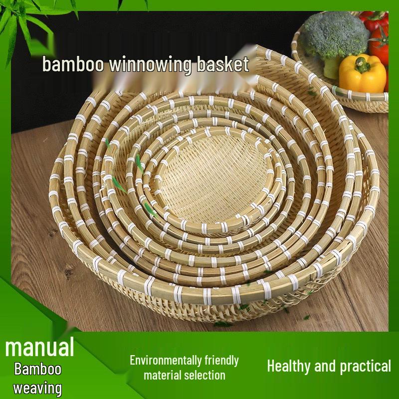 Handmade Bamboo Woven Basket for Fruits and Vegetables