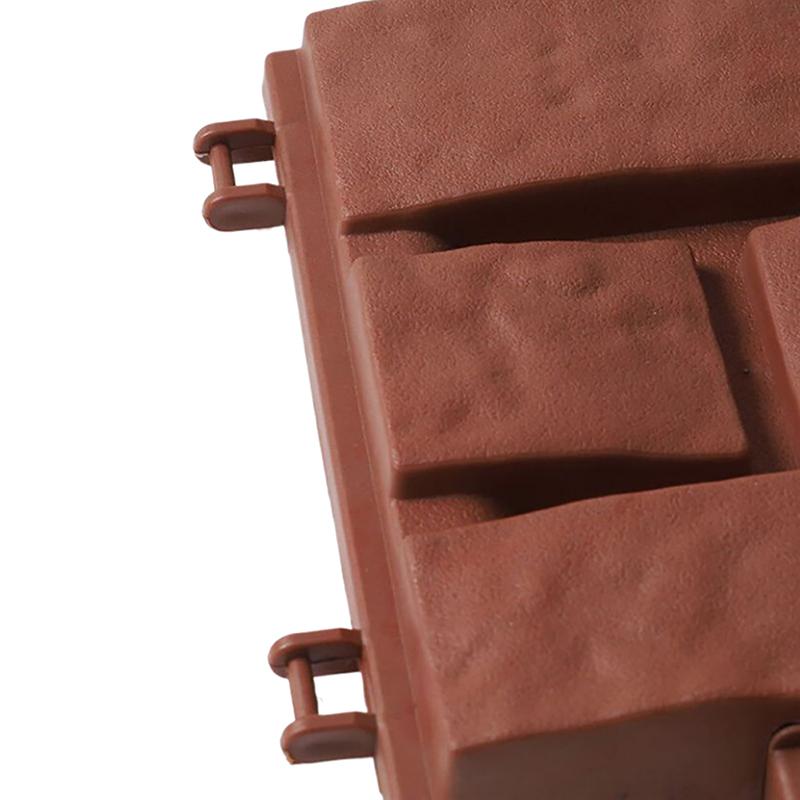 Flower Bed Edging Plastic Garden Fence Diy Edging Stones Brick Effect Lawn Edging Flower Bed Plant Border Brown Landscaping