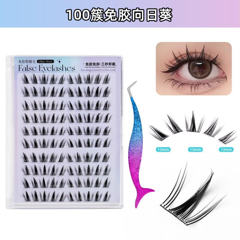 Segmented Glue-Free False Eyelashes Natural Fox Eye Look No Formaldehyde Daily Wear