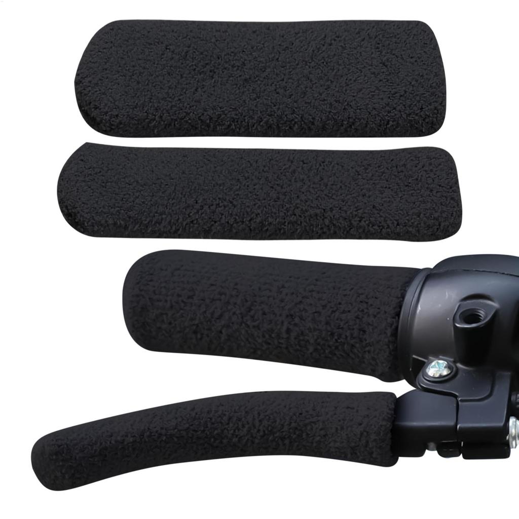 Motorcycle Handle Grip Covers Soft Stretchable Plush Cycling Handlebar Brake Lever Cover Set Handlebar Cover Coldproof Warm Pad