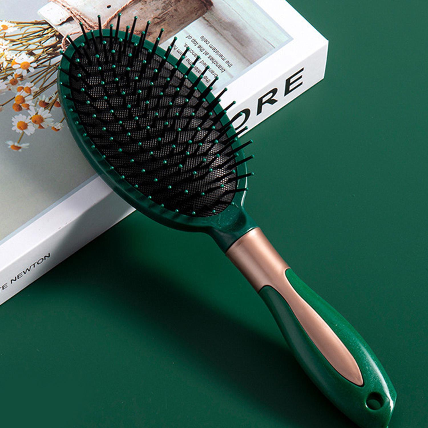 

Массажная щетка для кожи головы для кудрявых волос - Темно-зеленая распутывающая расческа для влажной укладки, расческа с широкими зубьями салонного качества для женщин и мужчин, антистатическая, термостойкая