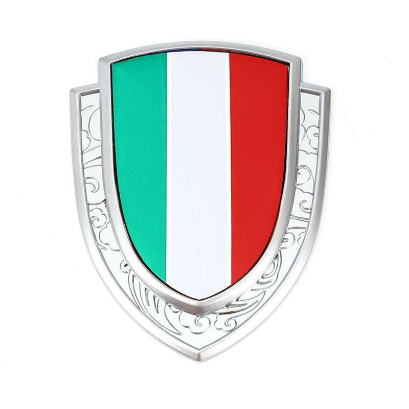 3D Metal Italy France Germany England America Flag Logo Car Side Fender Rear Trunk Emblem Badge Sticker Decals Italy Flag серебряный
