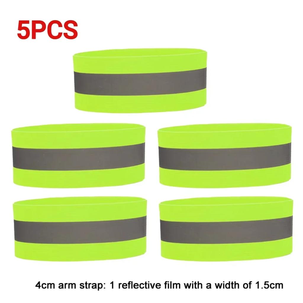 1-5PCSReflective Armband Adjustable Reflective Bracelet Strap High Visibility Safety Reflector for Night Walking Cycling Running