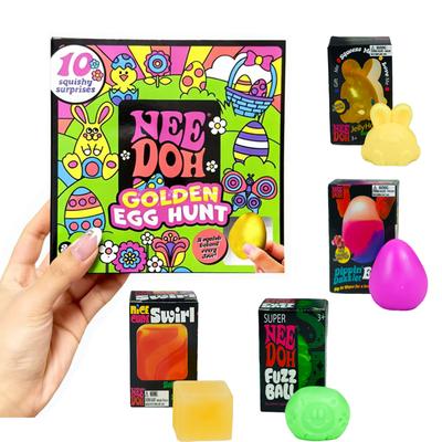 Ny overraskelsesboks Needoh Super Needoh Fuzz Ball Jelly Hops Dippin' Dazzler Egg Super Solid Squish Påsketema