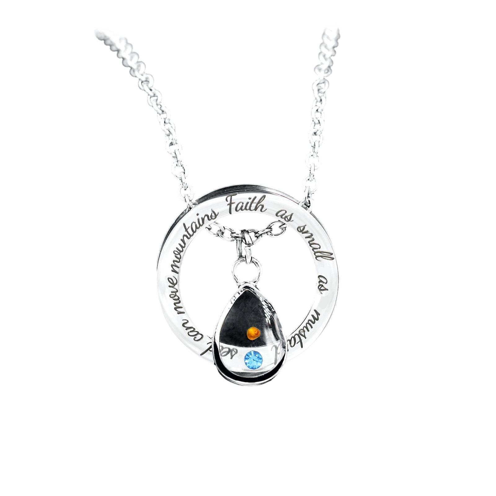 Titanium Engraved Necklace, Mustard Seed Pendant Necklace, Daily Wear For Men And Women One Size