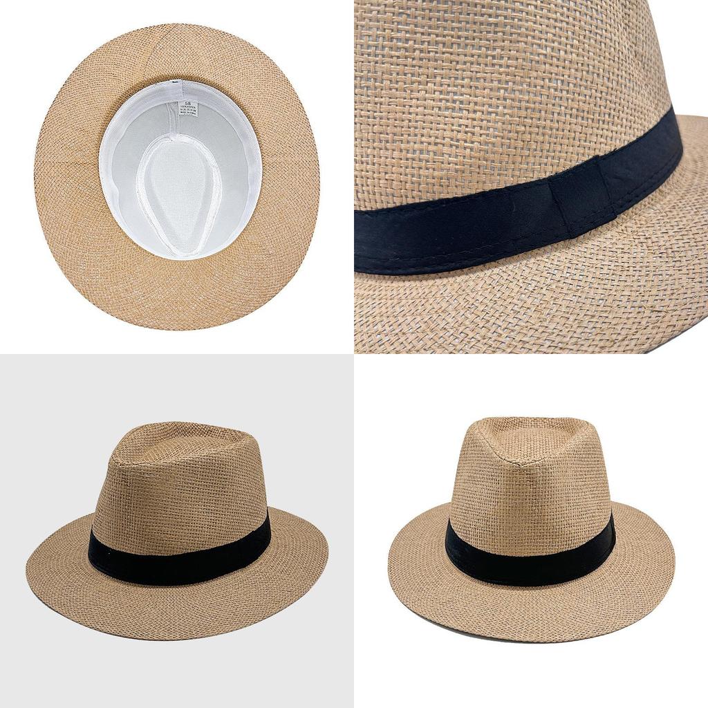 Classic Straw Sun Hat With Wide Brim For Summer Outdoor Sunshade And Travel
