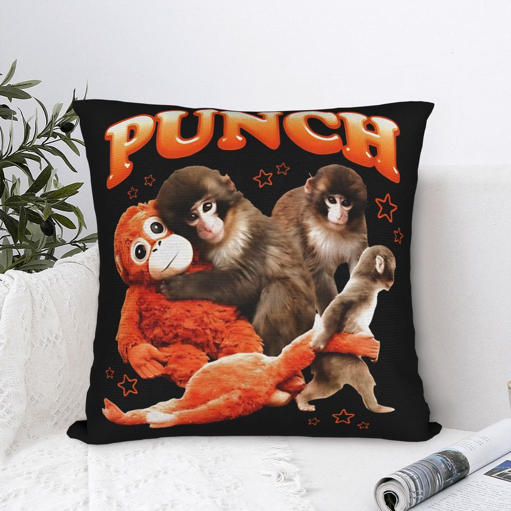 Pillow Case Sad Monkey Punch Soft Pillow Cover For Office Car Home Decor Funny Pillowcases