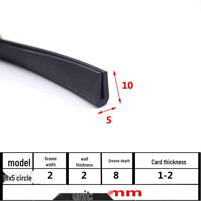 U-Shaped Rubber Anti-Collision Edge Seal Strip for Glass and Steel Plates