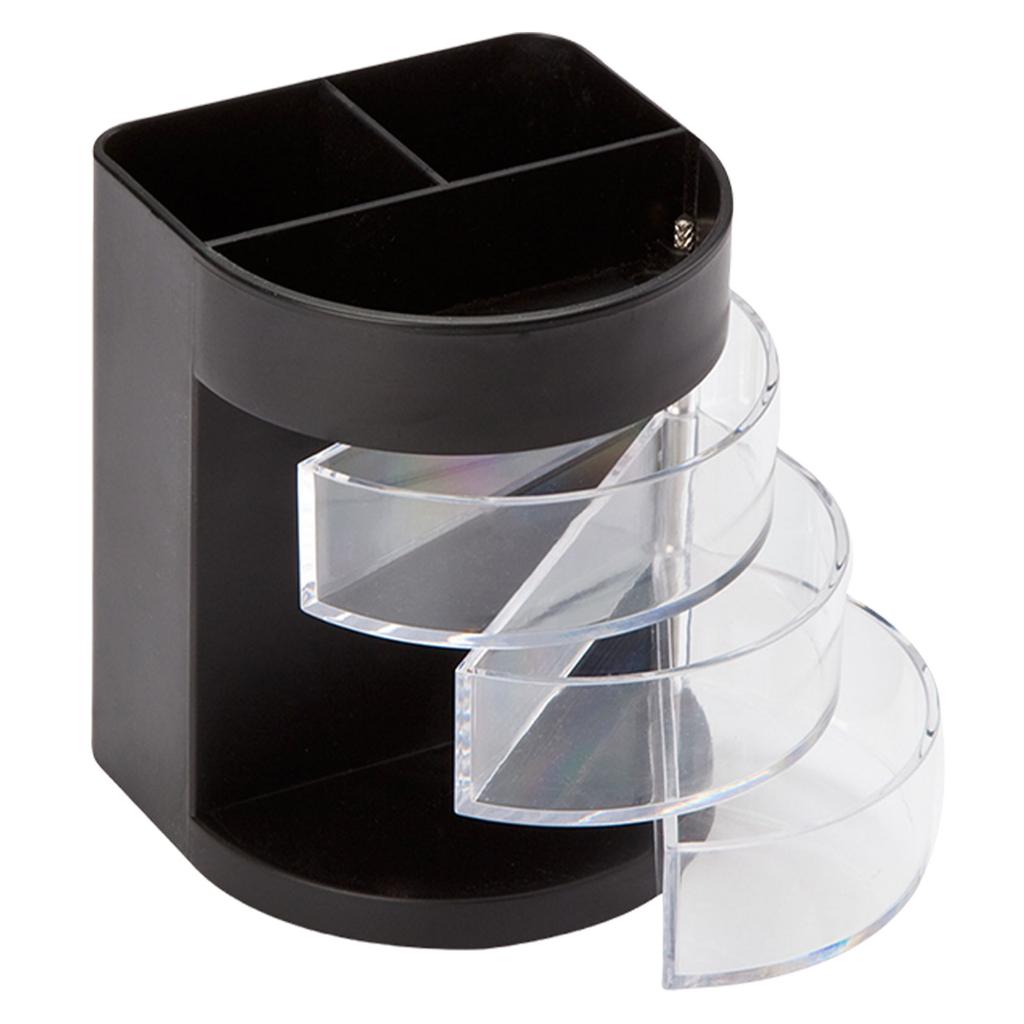 Multifunctional Pencil Holder with 3 Rotatable Compartments Desktop Pen Organizers Storage Box Office Desk Organization