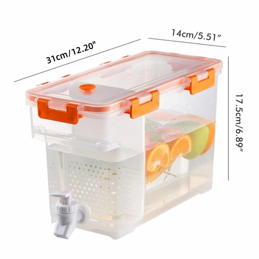 3.5 Liter Capacity Beverage Dispenser With Spigot With Lids Fruit Tea Dispenser For Fridge
