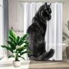 1 st Svart Katt Kreativ Duschdraperi Djurmönster Elegant Dekoration Lägg till Mysterium Och Livligt Intresse i Ditt Badrum Njut