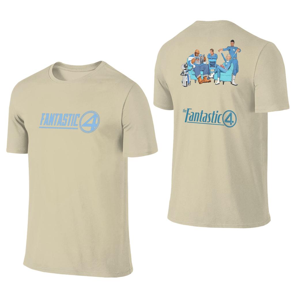 The Fantastic 4 Men T Shirts  Awesome Tee Shirt Short Sleeve O Neck T-Shirts Cotton Plus Size Tops