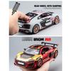 Model auta R8 z hliníkové slitiny v měřítku 1/24, vysoce simulační odlitky, hračka se zvukem a světlem, natahovací vozidla, dekorační hračka pro děti, dárek