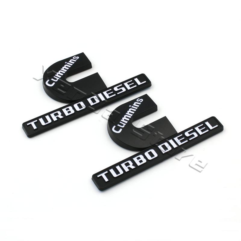 2 Pezzi ABS Cummins Turbo Diesel Emblema Adesivi Distintivi Targhetta Sostituzione Decalcomania Per RAM 1500 3500 2500 MOPAR Parafango Laterale