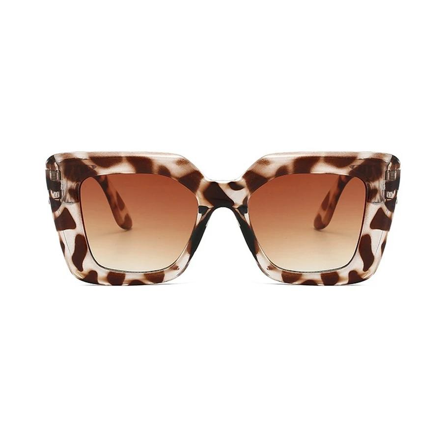 New Fashion Square Women Luxury Sunglasses Retro Designer Men Trending Leopard Blue Green Sun Glasses Shades UV400 Glasses