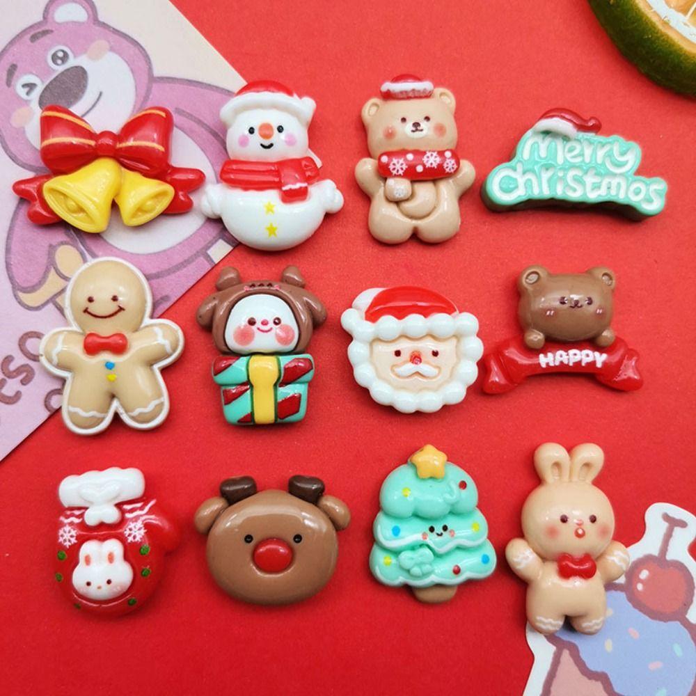 10PCS Resin Santa Resin Cabochons Scrapbooking  Christmas  Collection