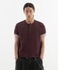 BRENSON Comfort Color Block Roll-Up Crop Henley Neck Short Sleeve Tee ( 3 Colors )