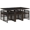 7 Piece Outdoor Dining Set with Cushions Brown Poly Rattan