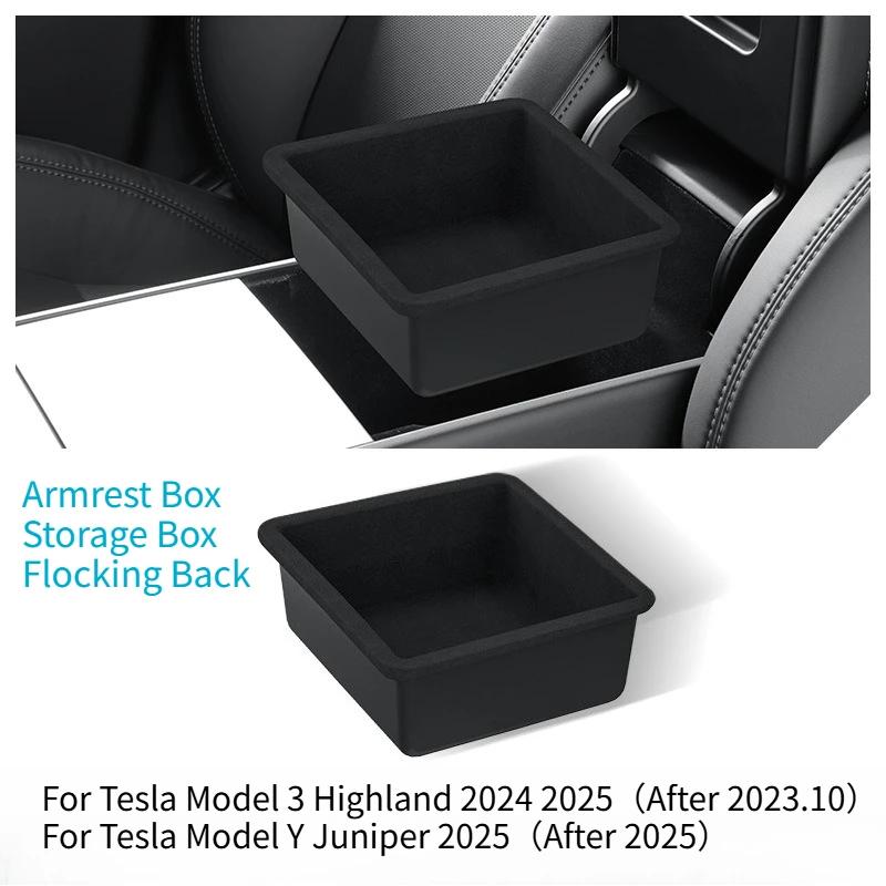 For Tesla Model 3/3 Highland Model Y/Y Juniper Central Control Armrest Box Storage Box Organizer Tray Cubby Drawer Accessories