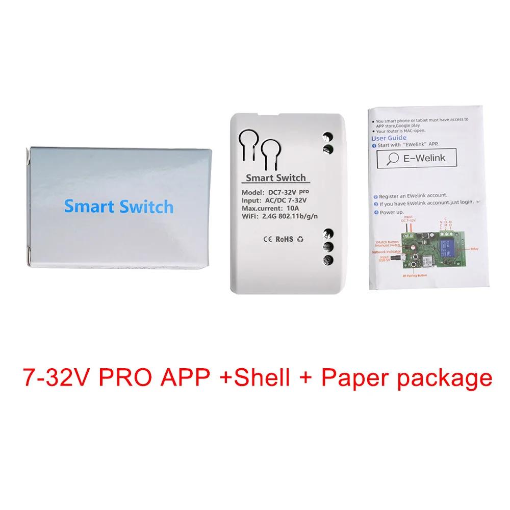 

1 Channel DC7-32V RF Smart Switch 2200W 10A Relay Self-Locking for Ewelink WiFi Remote Control Garage Door Opener NO RF 433 MHZ