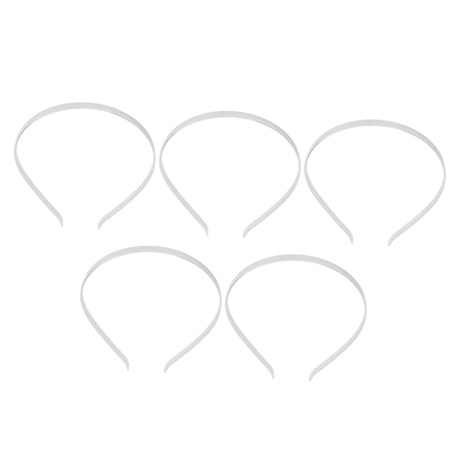 

5 Pcs Smooth Metal Blank Headbands Alloy Thin Plain Metal Headbands for Men Women DIY Crafts Silver 7mm