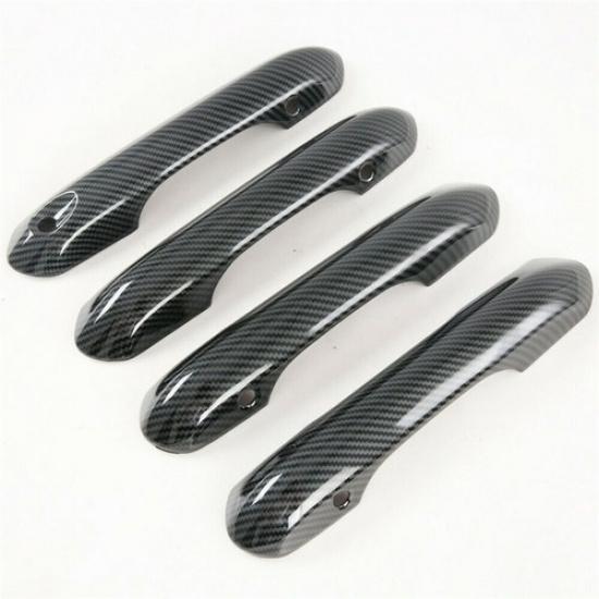 Carbon Fiber 4X Exterior Door Handle Cover Trim For Ford Explorer 2020 2021 2022