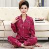 [Add fat and increase the size] Mom middle-aged and elderly pajamas women's long-sleeved elderly spring and autumn loungewear summer cardigan set