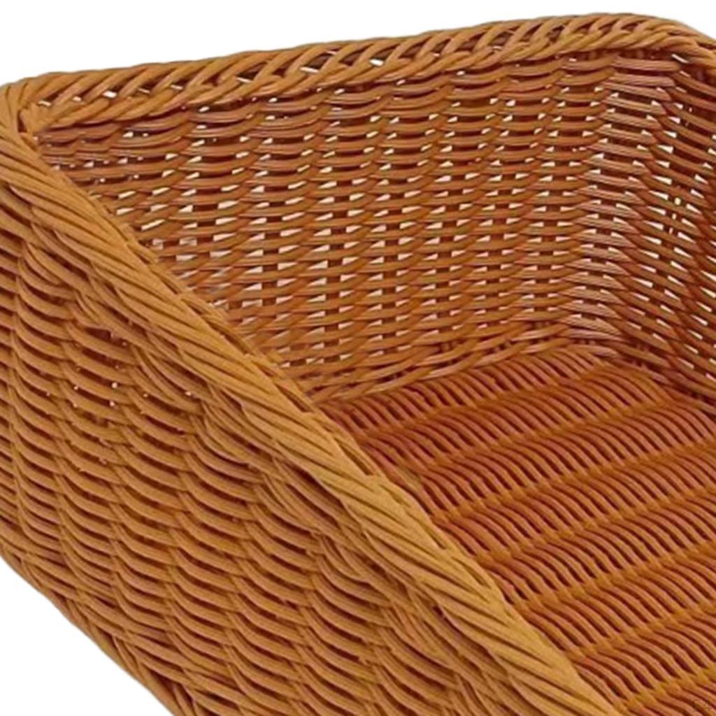 Imitation Rattan Woven Fruit Basket Organizer Display Multipurpose Food Serving Tray for