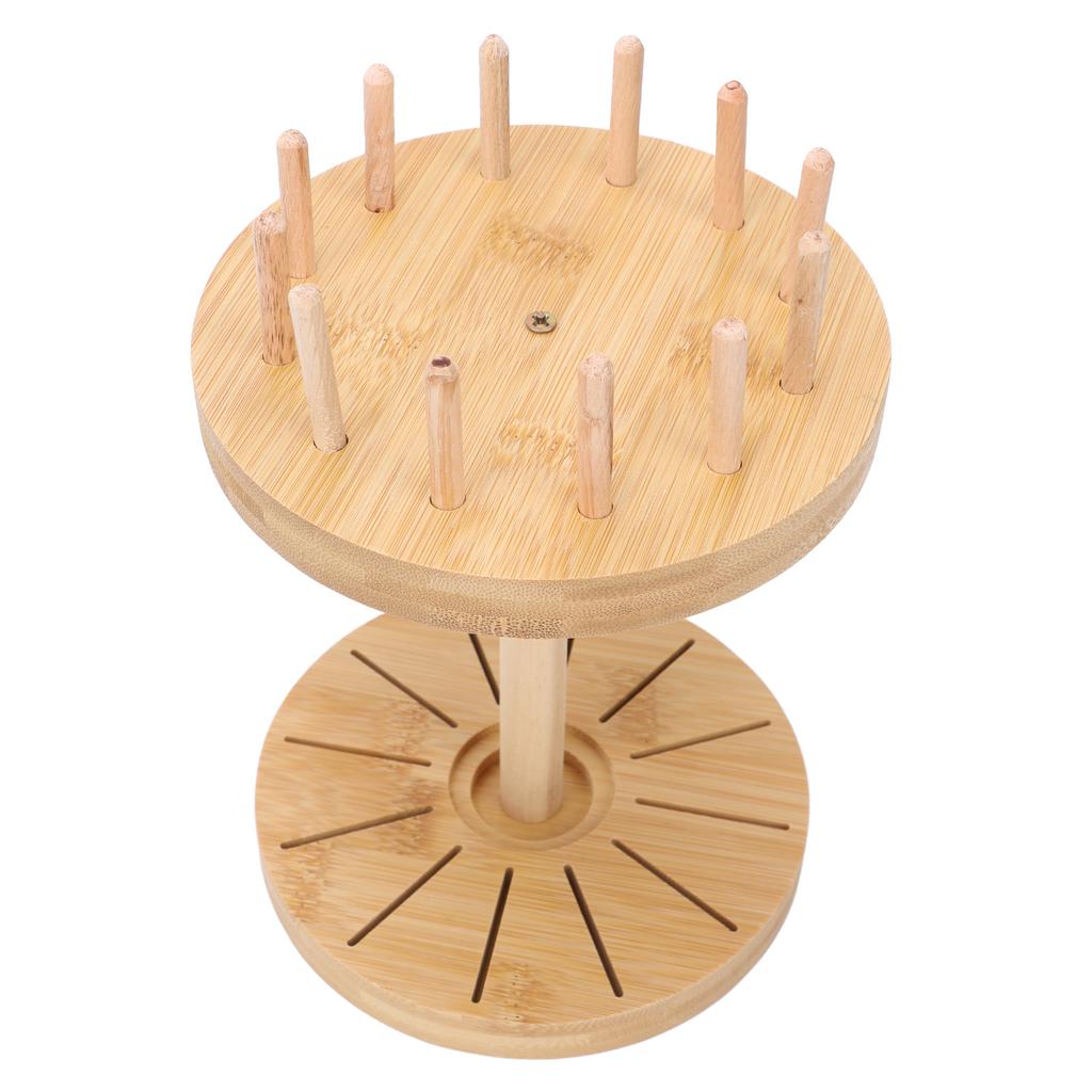 Nähgarnständer Rund Bambus Abnehmbarer Spulen-Garnhalter Ständer für Heimtextilien Handweben