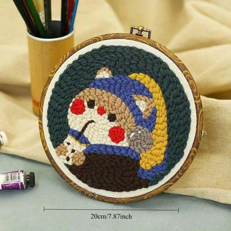 1pc Kitten Pattern Russian Stamping Embroidery DIY Yarn Painting Embroidery Material Kit