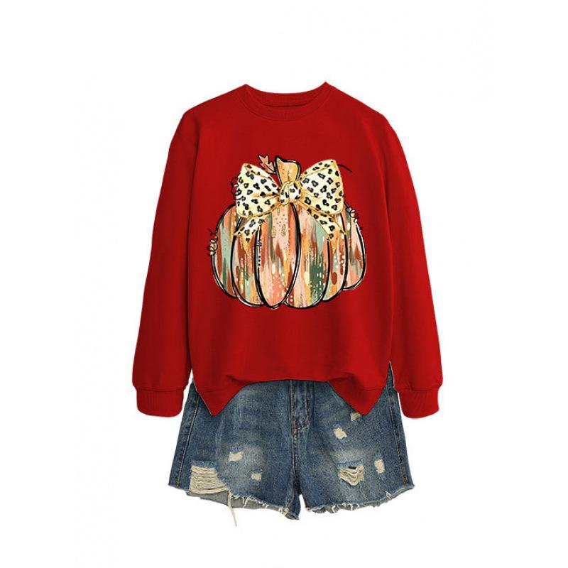 European Fashion Leopard Print Bow Long Sleeve Women's Hoodie