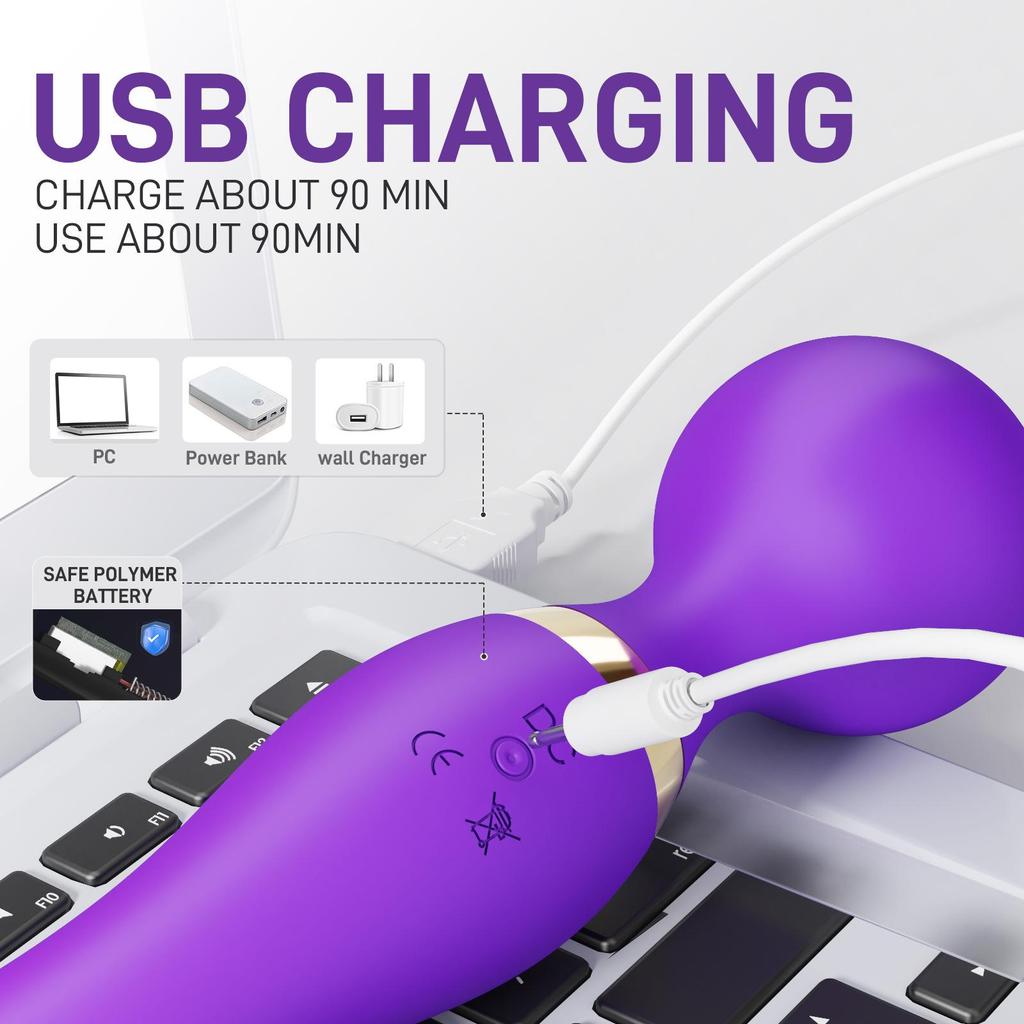 Bacchetta Magica 20 Velocità Potente Vibratore Dildo Doppio Motore Grande Massaggiatore Punto G AV Stimolatore Clitorideo per Donne Adulte Giocattoli Sessuali