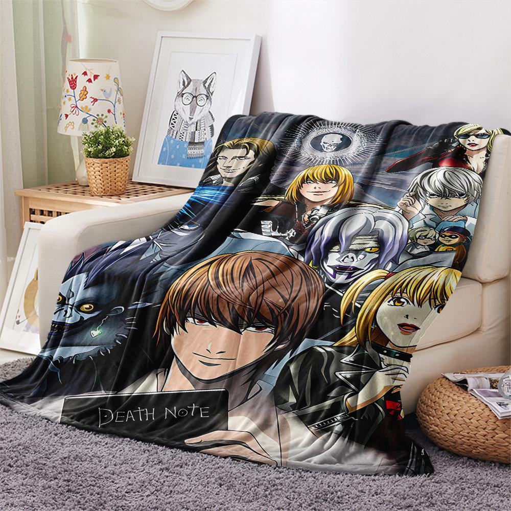 1PC Death Note Print Flannel Blanket, High Quality All Seasons, Home Decor, Warmth and Comfort, Perfect for Christmas Gifts