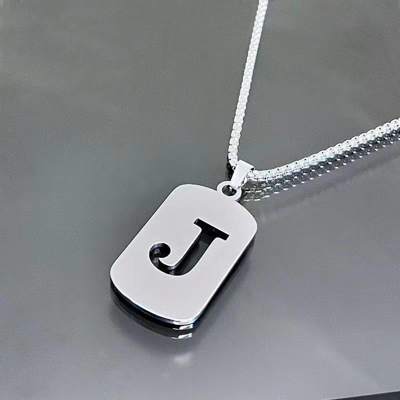 26-Letter English Alphabet Necklace: Simple, Unisex, Trendy Design for Students and Couples