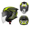 DOT Certified Motorcycle Helmet with Inner Mirror Couple Dual Lens Biker Safety Cap Three-Quarter Helmet
