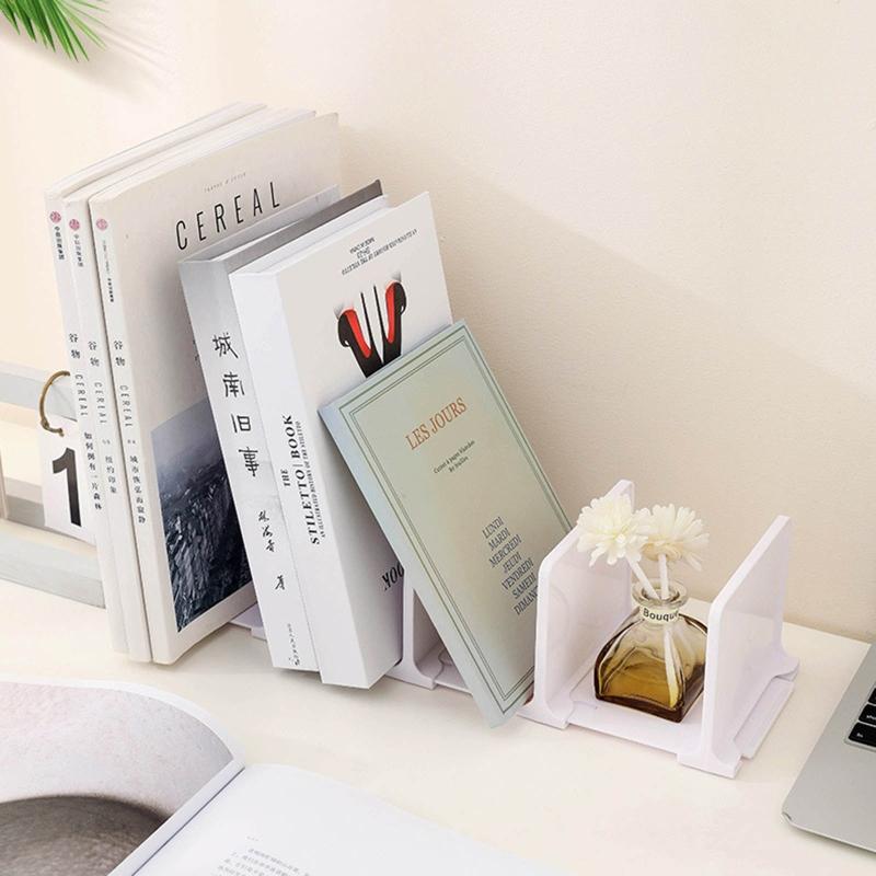 Slim Book Shelf Holder Decorative Book Stoppers Sorter File Organizer for Girls