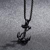Mens Stainless Steel Anchor Pendant Necklace Vintage Mooring Anchor Durable Stylish Jewelry for Men