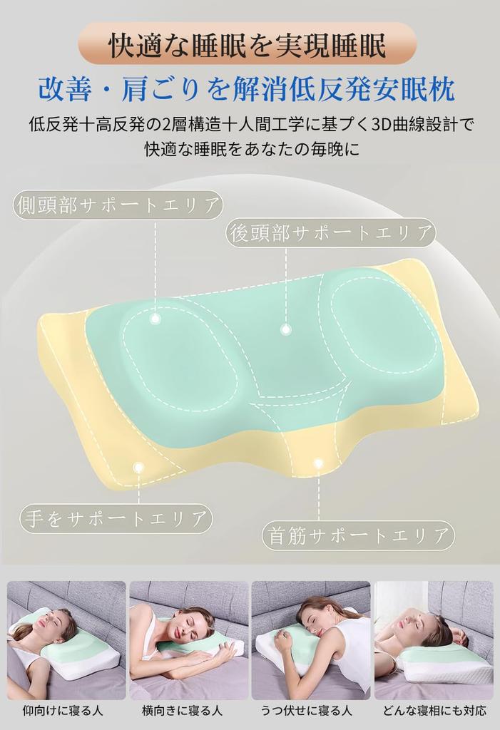 Popular Memory Foam Pillow for Side Sleepers, Comfortable Sleep with a Two-layer Design, Suitable for Back, Side, and Stomach Sleepers, with a