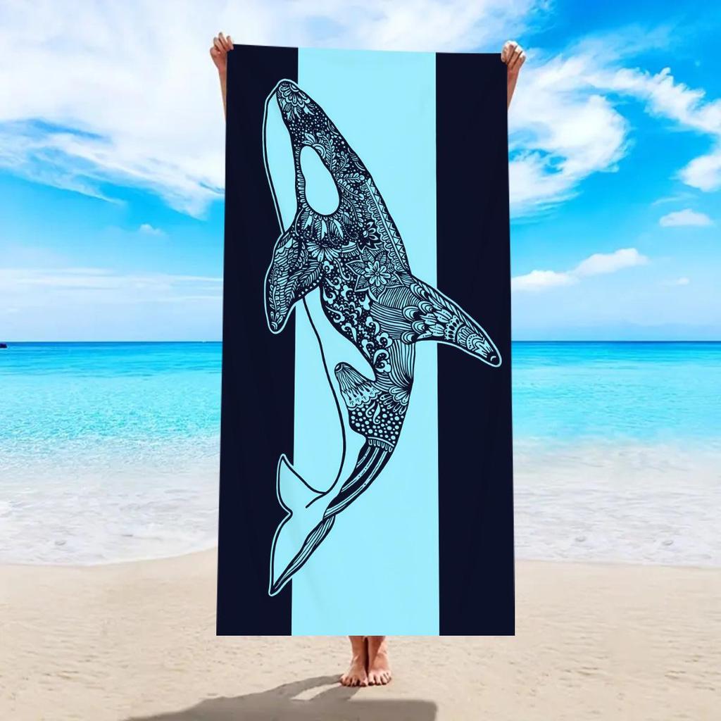 Hot Seller Turtle & Flamingo Quick-Dry Ultra-Fine Fiber Beach & Bath Towel, Thick & Absorbent