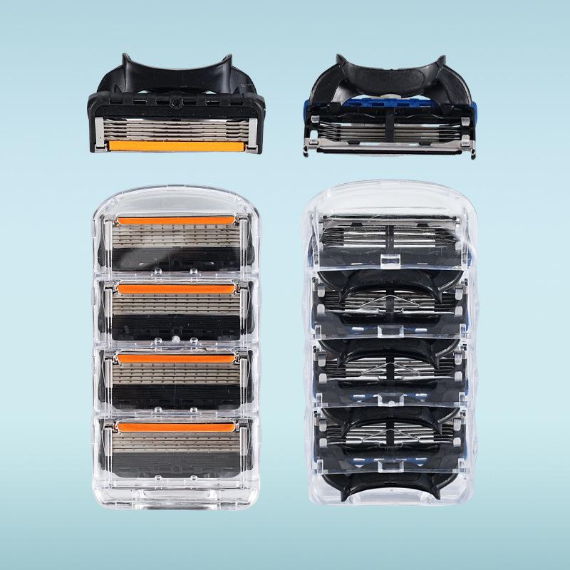 Five-Layer Men's Manual Razor with Rotating Head, Washable & Portable, Includes Storage Case