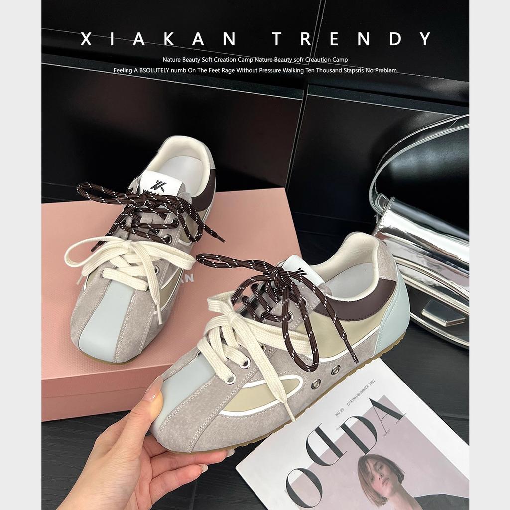 Leather German training shoes women's inner height increase 2025 new versatile leisure sports comfortable breathable jogging Forrest Gump shoes si