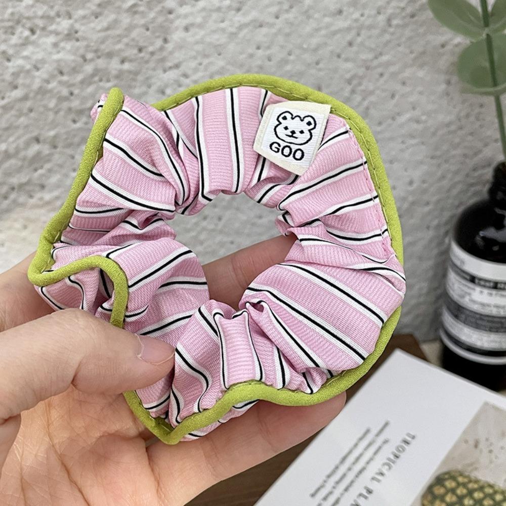 High Elastic Stripe Hair Scrunchie Candy Colors Ponytail Headwear  Hair Accessories