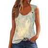 Womens Tank Top V Neck Basic Printed Casual Flowy Sleeveless Deep Side Cut Tops For Women