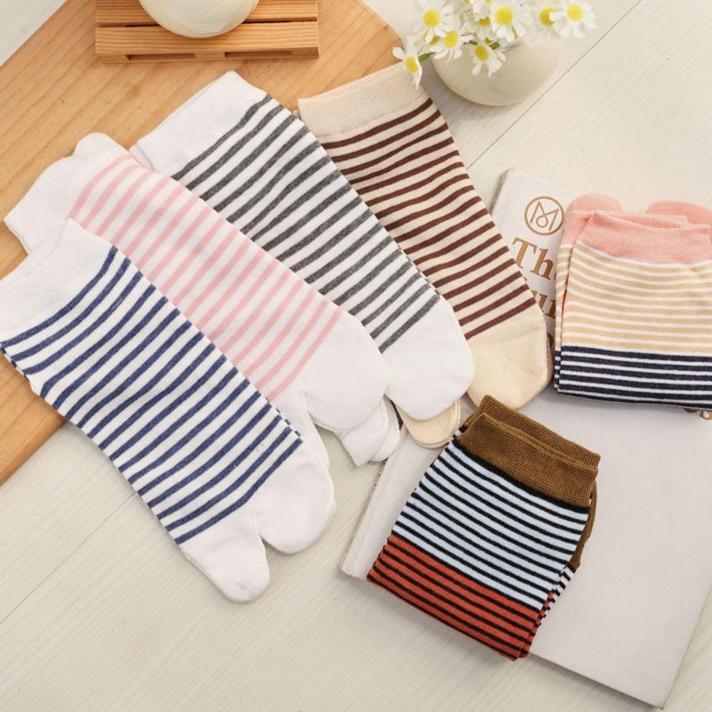 3Pairs Breathable Two Toe Tube Socks Sweat Absorption Toe Separator Socks  Slippers